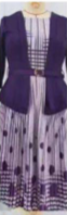 Robe avec veste et fleurs, violet