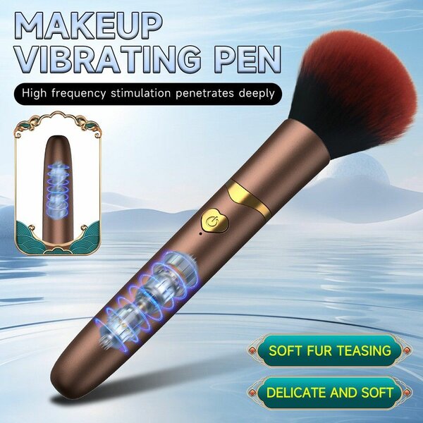 Makeup brush vibrator