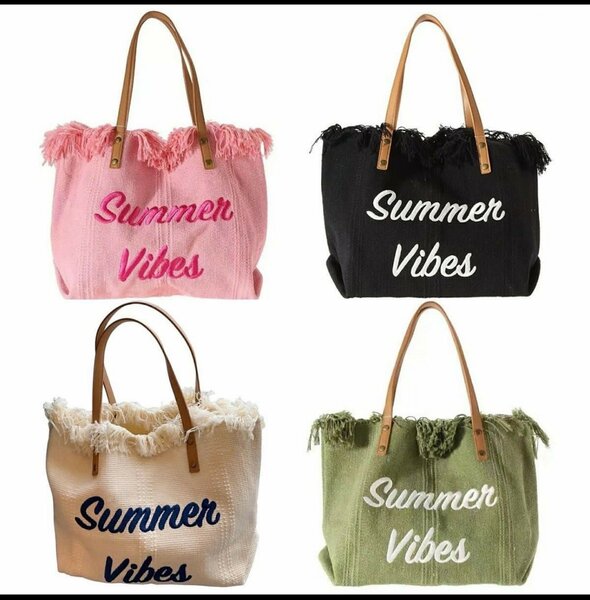 Summer vibe knitted tote bag