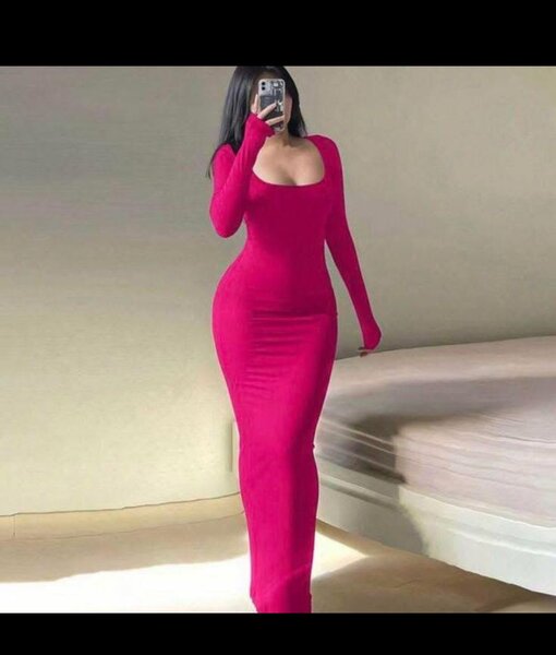 Robe plaqué longue