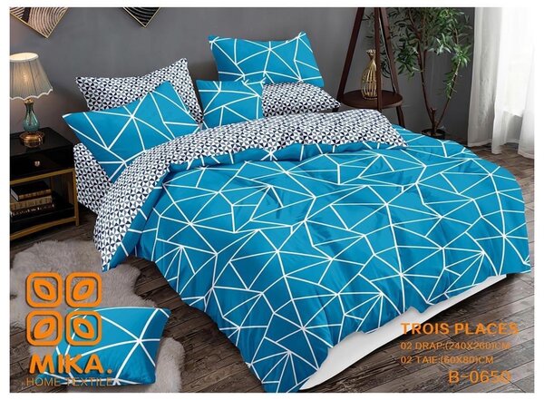 Draps à motifs couleur bleue blanche