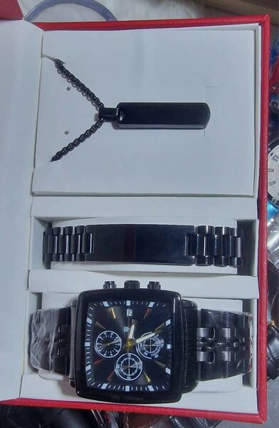 Montre et Bracelet Homme Noir