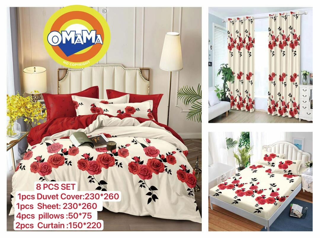 Bedsheet with matching curtains