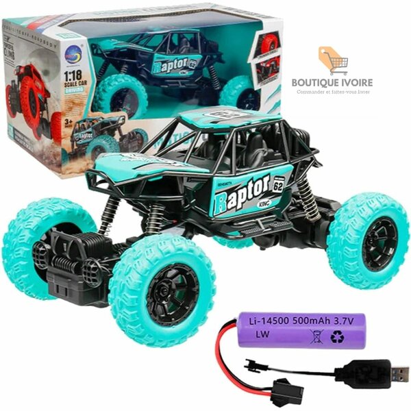 Voiture télécommandée tout-terrain avec lumières LED pour en