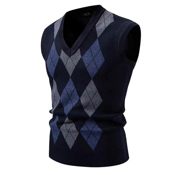 Pull sans manches à losanges