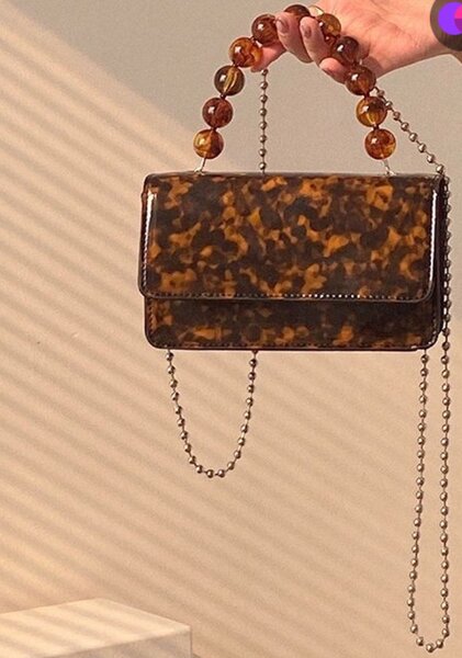 Brown Beads Handbag