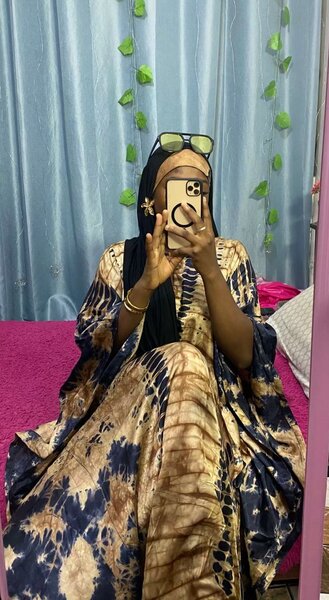 Adire silk boubou