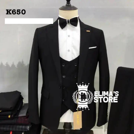 men's black suit