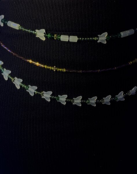Collier Perles Papillons Chics