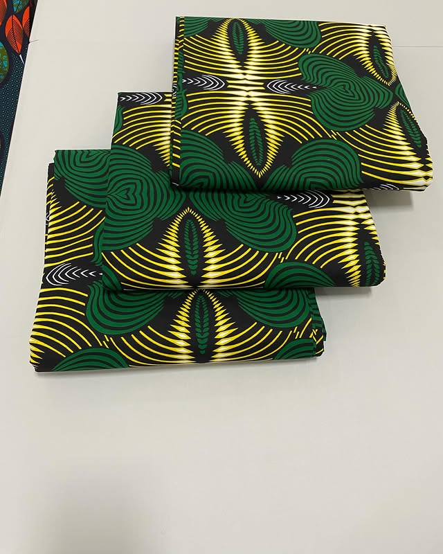 Tissu vert jaune