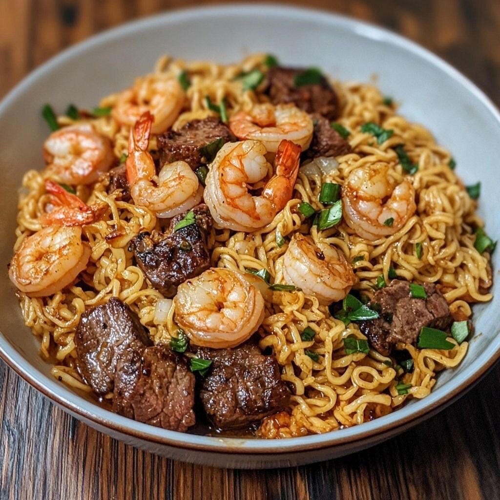 Nouilles Sautées Crevettes Bœuf