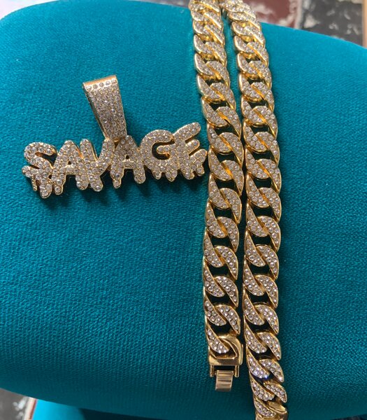 Collier personnalisé "Savage" doré