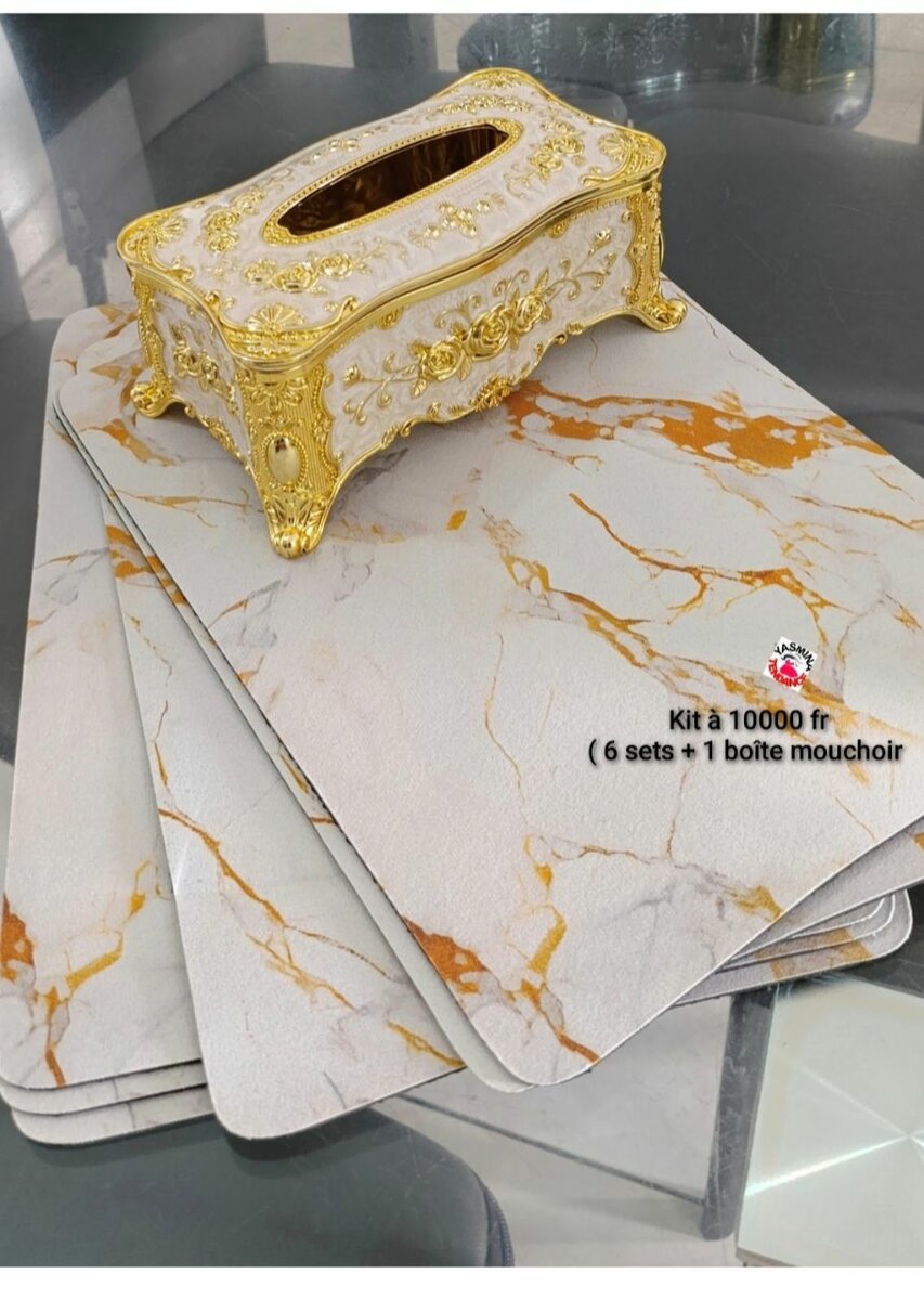 Kit 6 sets ,une boîte mouchoir