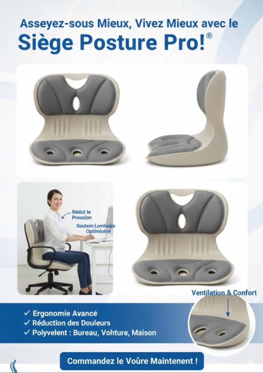 Siège Posture Pro Ergonomique