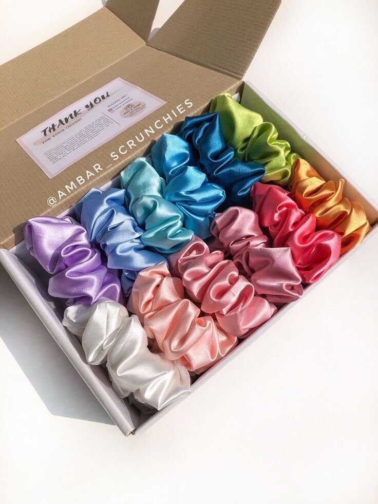 Satin scrunchies and pearls satin scrunchies