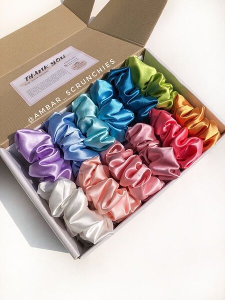 Satin scrunchies and pearls satin scrunchies