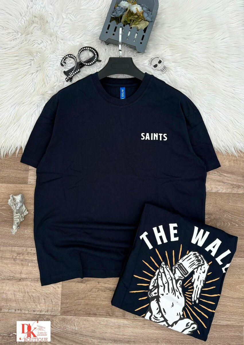 T-shirt imprimé noir casual