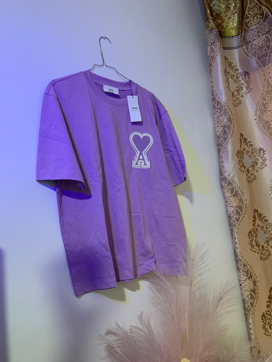 T-shirt violet en coton unisexe