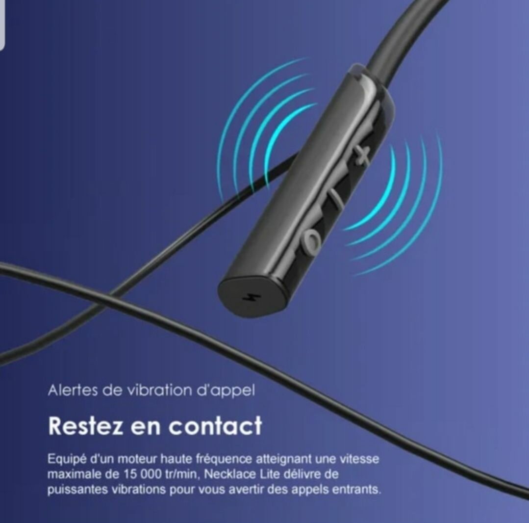 Oraimo*Bluetooth Cou Necklace Lite Bleu - 30H - Vibreur