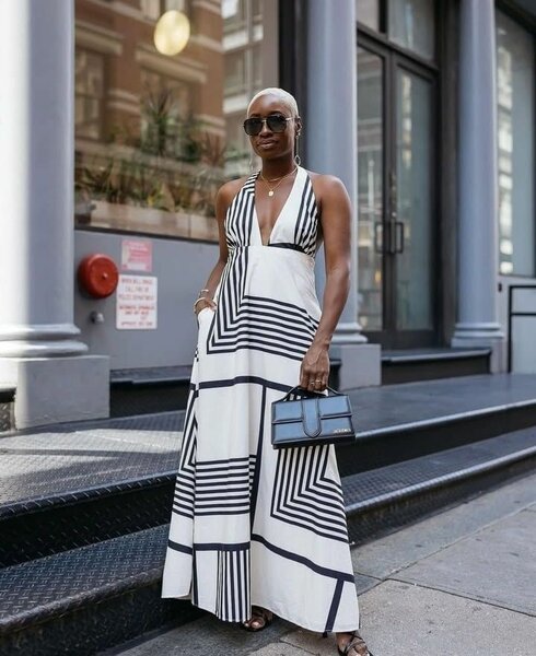 Long cut back dress