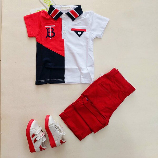 Ensemble pour garçon, chemise + pantalon + baskets