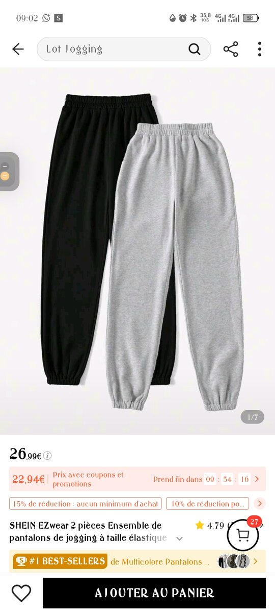 Lot de 2 joggings