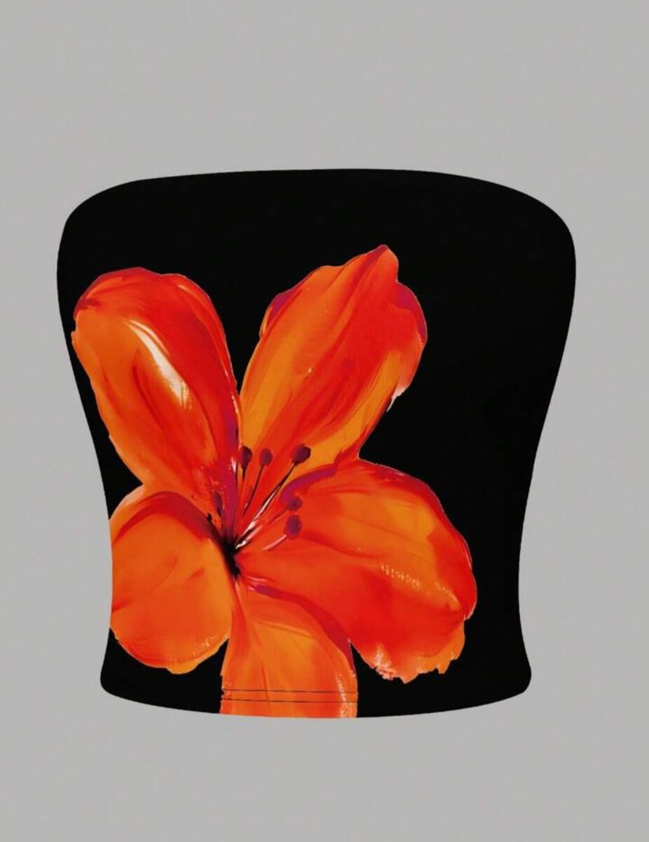 Haut tube fleuri tendance