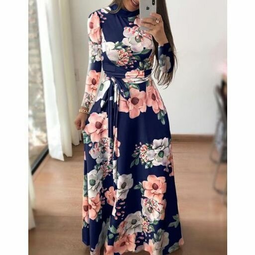 Fashion Ladies Casual Dinner Gowns - Blue