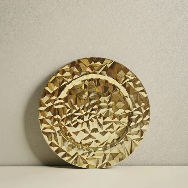 Assiette décorative dorée moderne