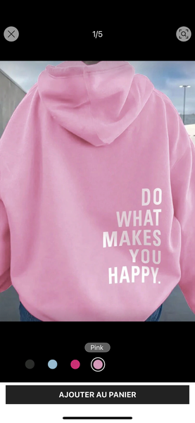 Sweat à Capuche Rose Confort