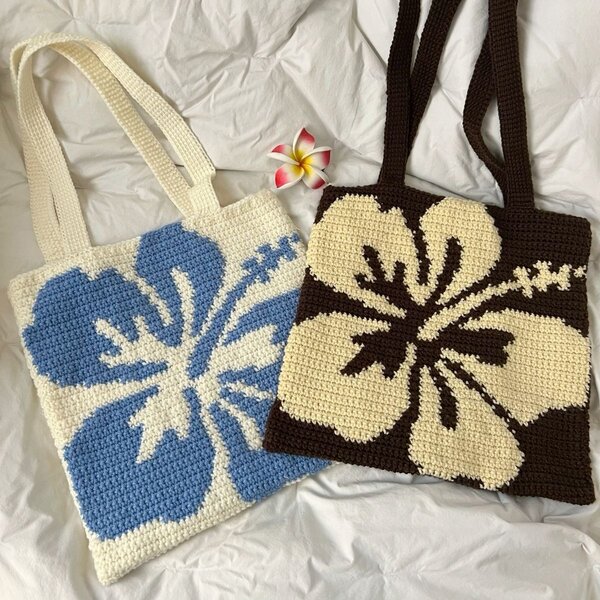 Sac à main crochet hibiscus