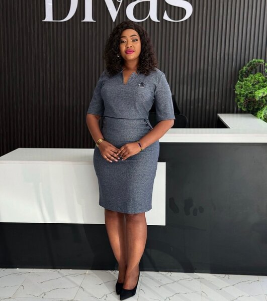 Grey office dress