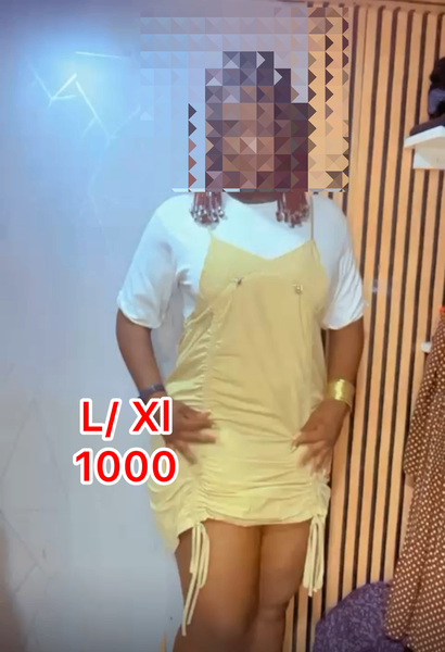Robe salopette jaune femme
