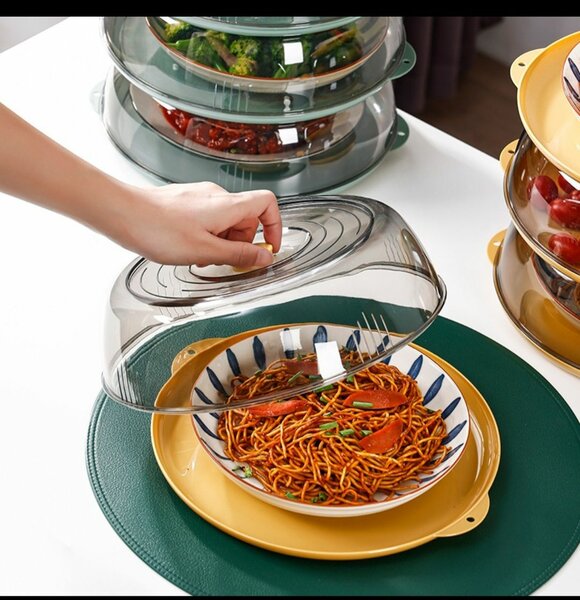 Food cover with tray
