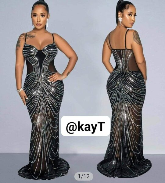 Black glossy Dress