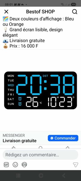 Horloge à affichage LED moderne