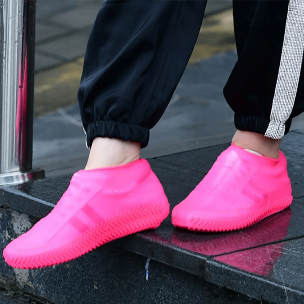 Surchaussures imperméables roses