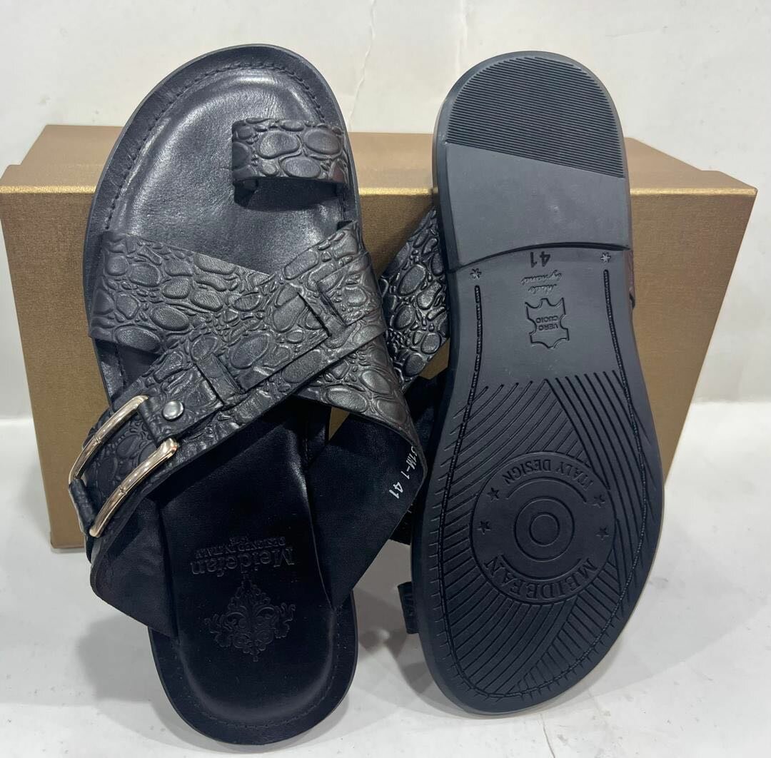 Leather slippers