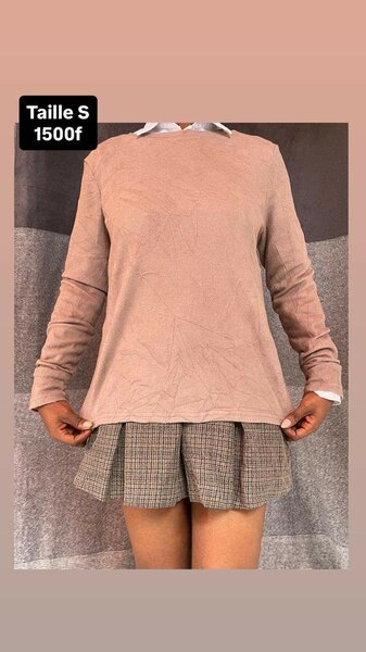 Pull en tricot beige pour femmes