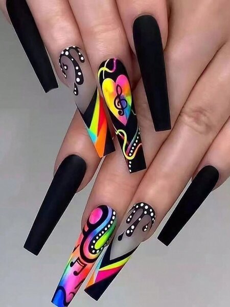 Pres on nail long