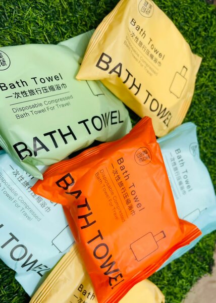 Compressed bath towel