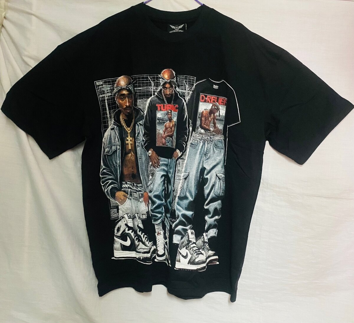 T-shirt hip-hop imprimée noire