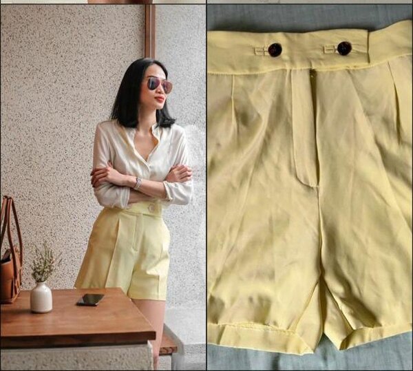 Shorts jaunes élégants femme