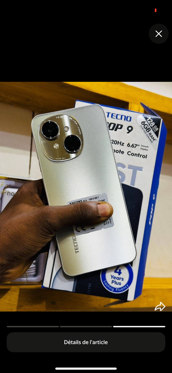 Smartphone Tecno Pop 9 128Go