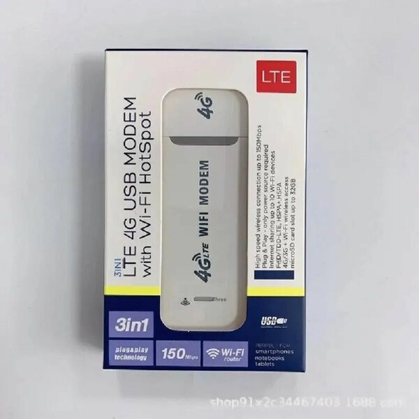 4G USB Modem with Wi-Fi Hotspot