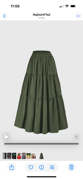 Jupe Longue Femme Verte