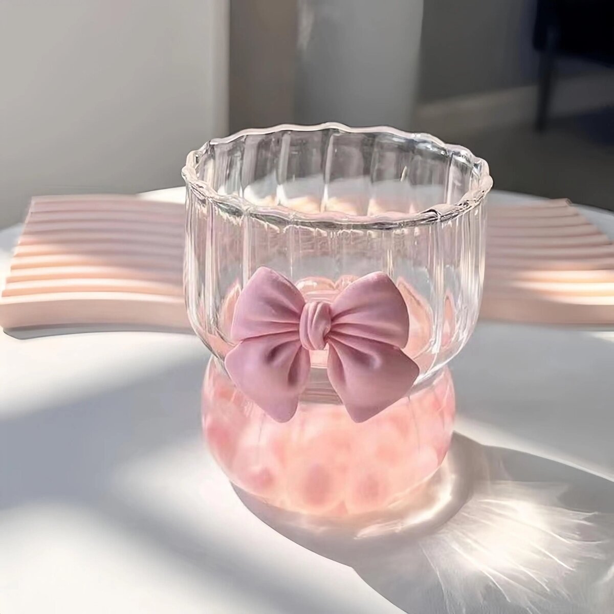 Ribbed Cup with Bow