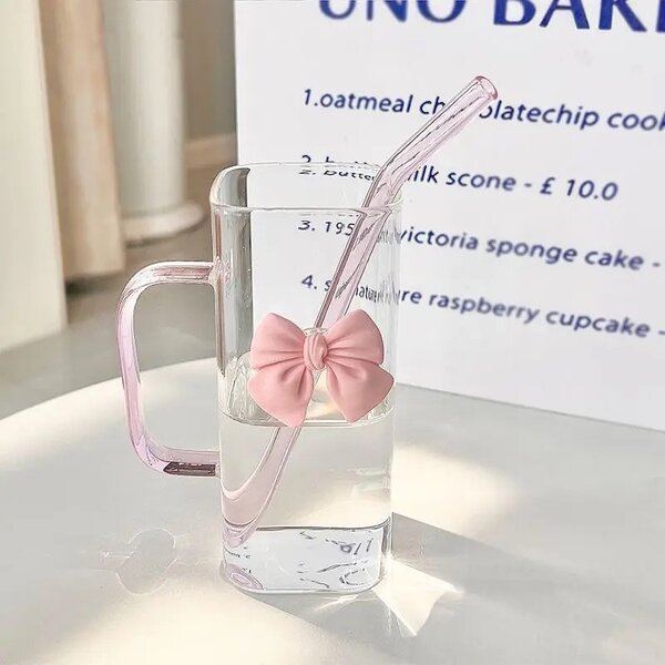 Tumbler with Straw and Pink Bow
