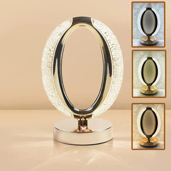Oval Shape Crystal Lamp | Cordless Luxury Lamp | USB Recharg