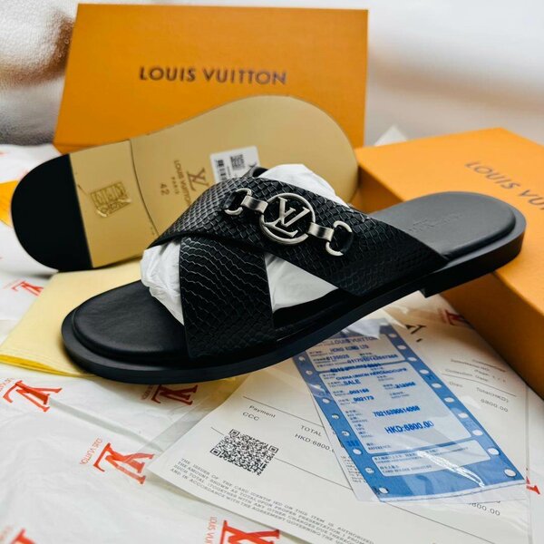 Louis Vuitton Leather Slippers
